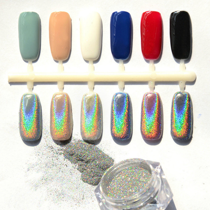 Poudre chrome effet miroir holographique pour ongles, pot de 25 g — vue 4
