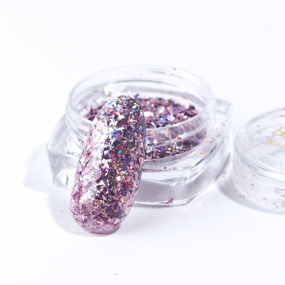 Coffret de 8 boîtes de paillettes holographiques pour nail art — vue 4