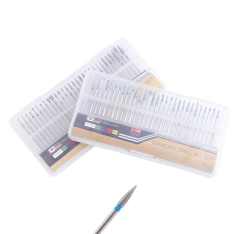 Set de 30 fraises diamant pour ponceuse à ongles