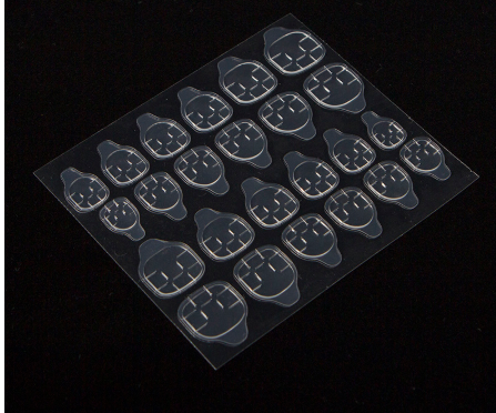 Planche de 24 pastilles adhésives double face en plusieurs tailles