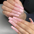 Faux Ongles Rose Marbré – Longs & Ultra Féminins - vue 1 - capsules faux ongles Nolivia