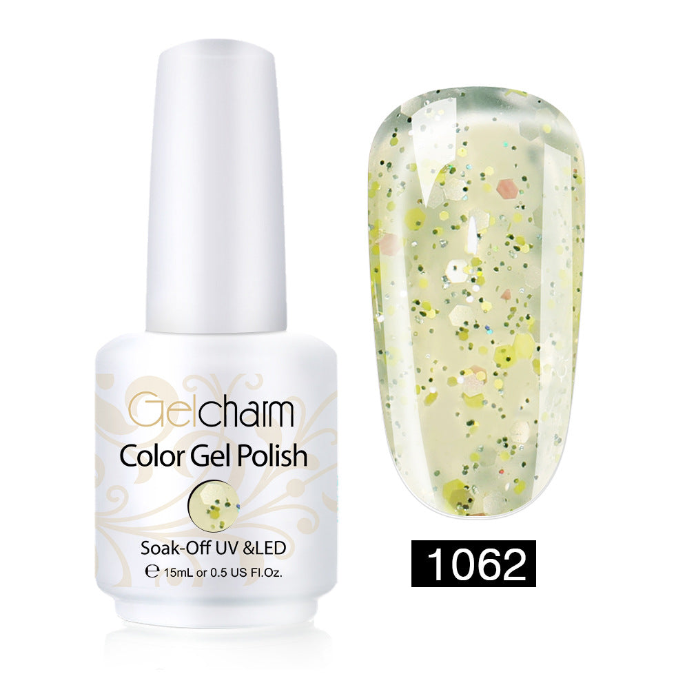 Vernis Semi-Permanent Vert Pailleté Confetti #1062 — Nolivia
