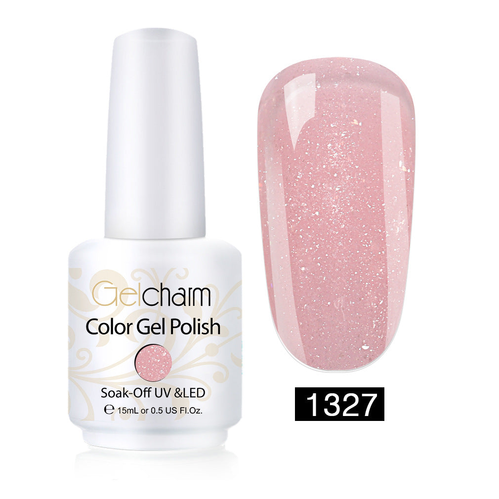 Vernis Semi-Permanent Rose Poudré Pailleté #1327 - vernis semi-permanent Nolivia