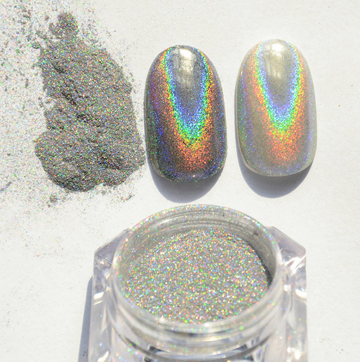 Poudre chrome effet miroir holographique pour ongles, pot de 25 g — vue 5