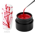 Pot de spider gel rouge 5 ml et ongle blanc décoré de fils rouges ramifiés