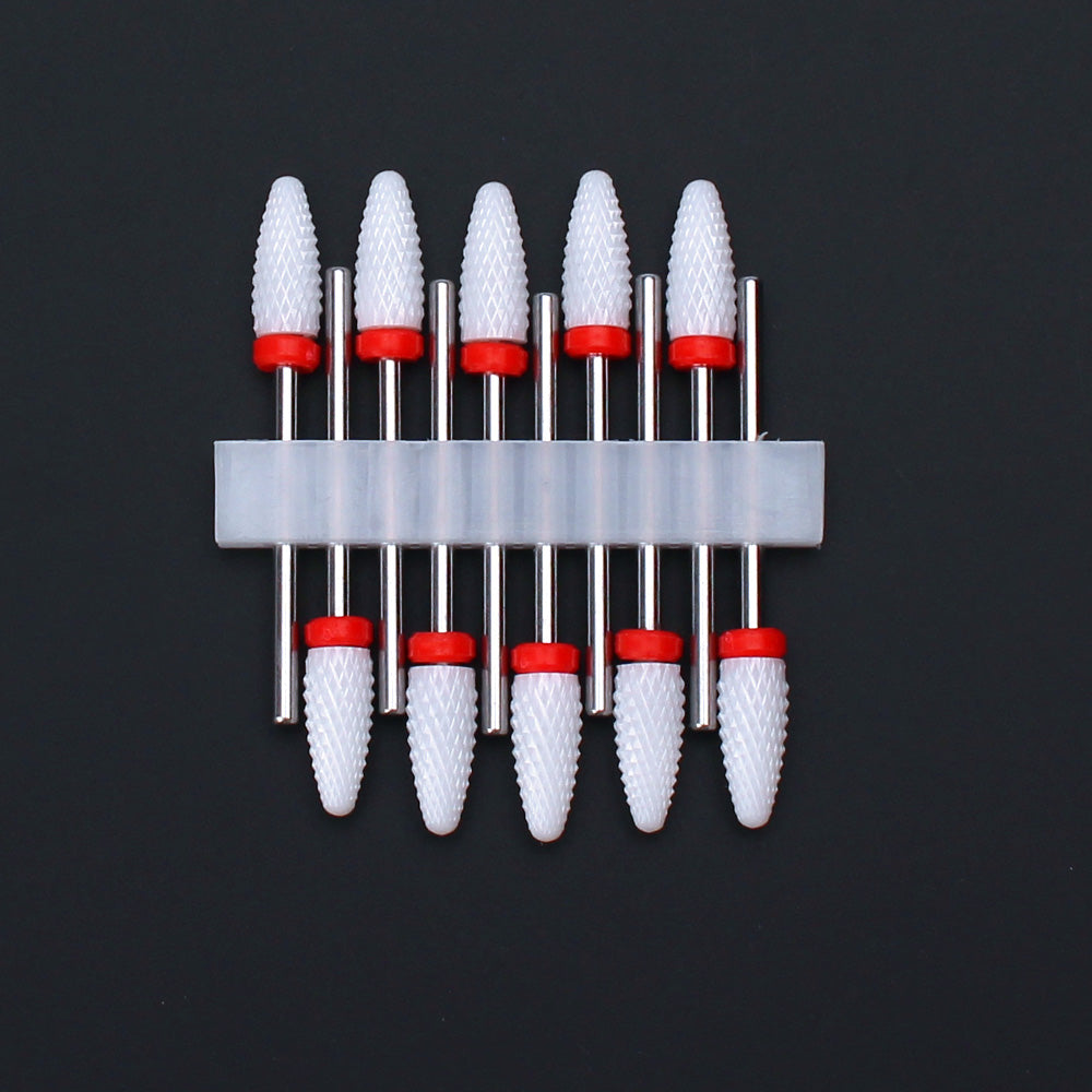 Set de 10 embouts céramique à cône et anneau rouge, grain fin