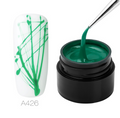 Pot de spider gel vert 5 ml et ongle blanc décoré de fils verts en gerbe