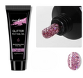 Polygel pailleté n° 5, rose framboise à paillettes denses, tube de 15 ml