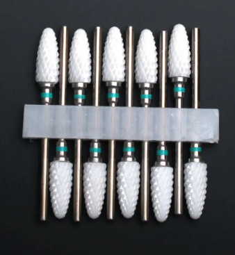 Set de 10 embouts céramique à cône et anneau turquoise, grain moyen-fin