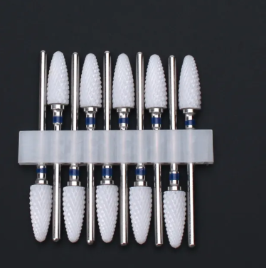 Set de 10 embouts céramique à cône et anneau bleu, grain moyen