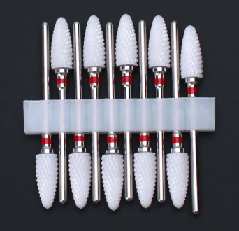 Set de 10 embouts céramique à cône et anneau rouge, grain fin