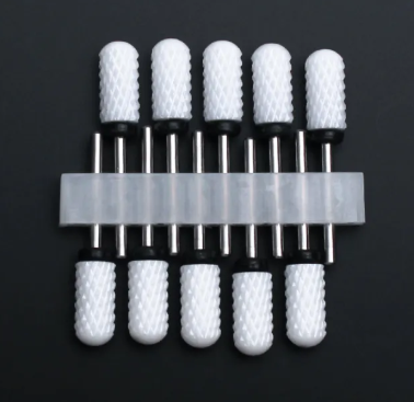 Set de 10 embouts céramique à tête ronde et anneau noir, grain extra gros
