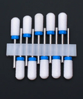 Set de 10 embouts céramique à tête ronde et anneau bleu, grain moyen