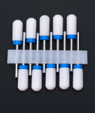 Set de 10 embouts céramique à tête ronde et anneau bleu, grain moyen