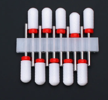 Set de 10 embouts céramique à tête ronde et anneau rouge, grain fin