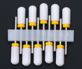 Set de 10 embouts céramique à tête ronde et anneau jaune, grain très fin