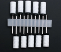 Set de 10 embouts céramique à tête carrée et anneau noir, grain extra gros