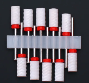 Set de 10 embouts céramique à tête carrée et anneau rouge, grain fin