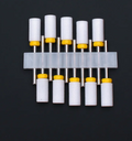 Set de 10 embouts céramique cylindriques à anneau jaune, grain très fin