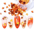 Pot de paillettes feuille d'érable orange et cinq ongles en dégradé d'automne