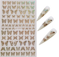 Planche d'autocollants papillon dorés pailletés en petits formats