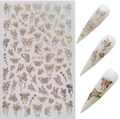 Planche d'autocollants papillon champagne avec étoiles et arabesques