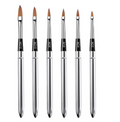 Pinceau acrylique à manche métal pour ongles, plusieurs tailles