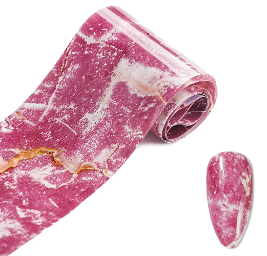 Rouleau de feuille de transfert marbre rose et ongle décoré
